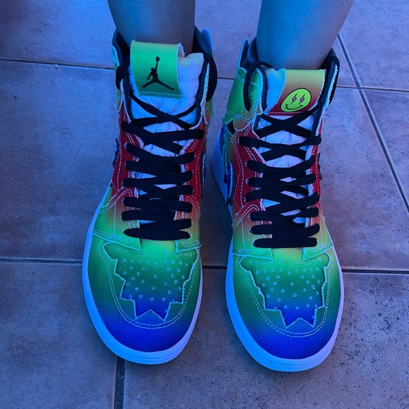 J. Balvin x Air Jordan 1 Retro OG High 'Colores Y Vibras' Sneakers size US M 8.5 - Picture 10 of 14